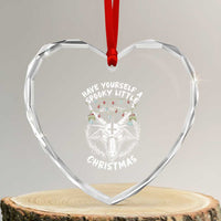 Gothic Xmas Heart Crystal Glass Ornament Have Yourself A Scary Little Christmas Satan Pentagram - Wonder Print Shop