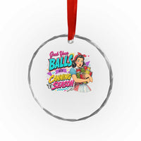 Grab Your Balls Its Canning Season Funny Food Preservation Crystal Glass Ornament Retro Pop Art Graphic