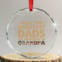 Greatest Dads Get Promoted To Grandpa Crystal Glass Ornament Retro American Flag Fathers Day New Grandpa Gift