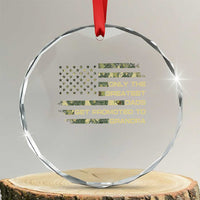 Greatest Dads Get Promoted To Grandpa Crystal Glass Ornament Retro Camo American Flag New Grandpa Gift