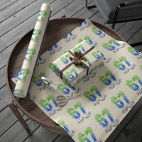Green Fire Flame Six Seven Wrapping Paper Roll Trendy Meme Gift
