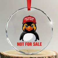 Greenland Is Not for Sale Crystal Glass Ornament Funny Nihilist Penguin FDT Political Meme