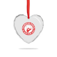Greenland Is Not For Sale Heart Crystal Glass Ornament Political Statement Arms of Greenland