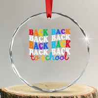 Groovy Back To School Crystal Glass Ornament First Day of School Colorful Teacher Student Kids