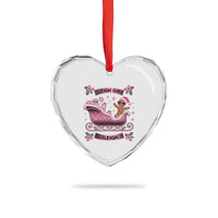 Groovy Pink Xmas Gingerbrad Heart Crystal Glass Ornament Sleigh Girl Sleigh Festive Xmas Holiday Girls - Wonder Print Shop