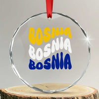 Groovy Retro Bosnia Crystal Glass Ornament Proud Bosnian Balkan Heritage Gift