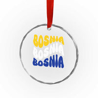 Groovy Retro Bosnia Crystal Glass Ornament Proud Bosnian Balkan Heritage Gift