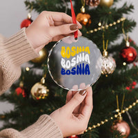 Groovy Retro Bosnia Crystal Glass Ornament Proud Bosnian Balkan Heritage Gift