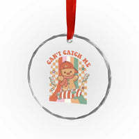 Groovy Xmas Skateboard Crystal Glass Ornament Can't Catch Me Gingerbread Boy TS09