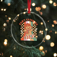 Groovy Xmas Skateboard Crystal Glass Ornament Can't Catch Me Gingerbread Boy TS09