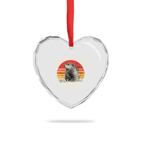 Groundhog Day Is My Birthday Heart Crystal Glass Ornament Funny Woodchuck Retro Vintage - Wonder Print Shop