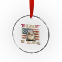Groundhog Meteorology Crystal Glass Ornament Respect The Groundhog Woodchuck Photo GroundHog Day TS02