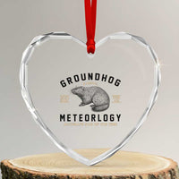 Groundhog Meteorology Heart Crystal Glass Ornament Estd 1887 Accurate 50 Percent Of The Time Woodchuck - Wonder Print Shop