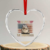 Groundhog Meteorology Heart Crystal Glass Ornament Respect The Groundhog Woodchuck Photo GroundHog Day - Wonder Print Shop