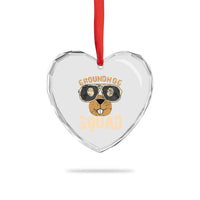 Groundhog Squad Heart Crystal Glass Ornament Cute Woodchuck Happy Groundhog Day - Wonder Print Shop