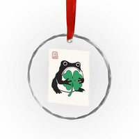 Grumpy Frog Japanese Crystal Glass Ornament St Patricks Day Gift