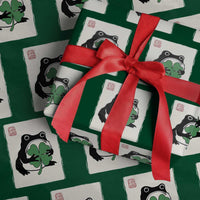 Grumpy Frog Japanese Wrapping Paper Roll St Patricks Day Gift