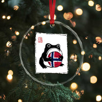 Grumpy Frog Norway Soccer Fan Crystal Glass Ornament Japanese Style Match Day