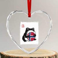 Grumpy Frog Norway Soccer Fan Heart Crystal Glass Ornament Japanese Style Match Day