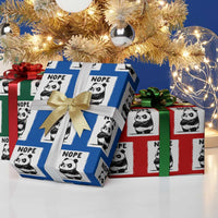 Grumpy Panda Says Nope Wrapping Paper Roll Japanese Aesthetic Panda Bear Graphic