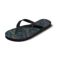 Guatemala Quetzal Bird Pattern Flip Flops Embroidery Effect