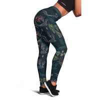 Guatemala Quetzal Bird Pattern Leggings Embroidery Effect