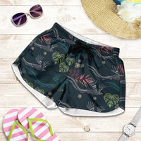 Guatemala Quetzal Bird Pattern Shorts for Women Embroidery Effect