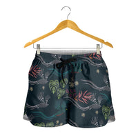 Guatemala Quetzal Bird Pattern Shorts for Women Embroidery Effect