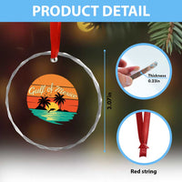 Gulf Of Mexico Crystal Glass Ornament Forever Beach Palms Summer Vacation TS02