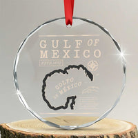 Gulf of Mexico Crystal Glass Ornament Golfo De Mexico Historic Map 1672 TS02