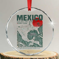Gulf of Mexico Estd 1550 Crystal Glass Ornament Golfo De Mexico Historic Map Retro Graphic - Wonder Print Shop