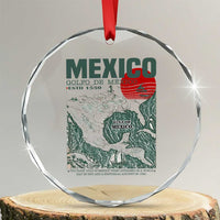 Gulf of Mexico Estd 1550 Crystal Glass Ornament Golfo De Mexico Historic Map Retro Graphic TS02