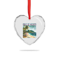 Gulf of Mexico Forever Heart Crystal Glass Ornament Retro Beach - Wonder Print Shop