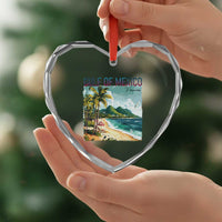 Gulf of Mexico Forever Heart Crystal Glass Ornament Retro Beach - Wonder Print Shop