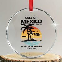 Gulf of Mexico Forever Since 1550 Crystal Glass Ornament Golfo De Mexico Para Siempre Retro Beach TS02