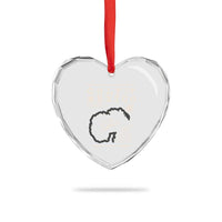 Gulf of Mexico Heart Crystal Glass Ornament Golfo De Mexico Historic Map 1672 - Wonder Print Shop