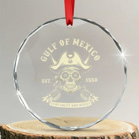 Gulf of Mexico Pirate Sugar Skull Crystal Glass Ornament Est 1550 Stay Salty And Resist TS02