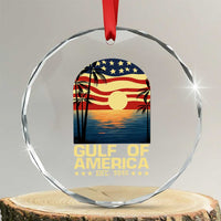 Gulf Of USA Crystal Glass Ornament Est 2025 American Flag Retro TS02