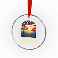 Gulf Of USA Crystal Glass Ornament Est 2025 American Flag Retro TS02