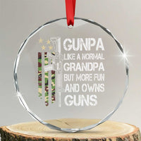 Gunpa Crystal Glass Ornament Guns Grandpa More Fun Camo American Flag USA Camouflage - Wonder Print Shop