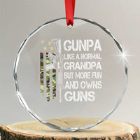 Gunpa Crystal Glass Ornament Guns Grandpa More Fun Camo American Flag USA Camouflage TS10