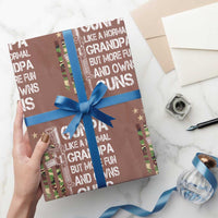 Gunpa Wrapping Paper Roll Guns Grandpa More Fun Camo American Flag USA Camouflage - Wonder Print Shop