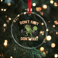 Gym Frog Crystal Glass Ornament Dont Fart Workout Weights Squat Humor - Wonder Print Shop