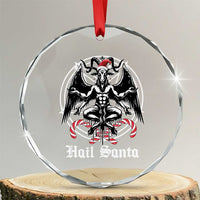 Hail Santa Gothic Christmas Crystal Glass Ornament Baphomet Gothmas Pentagram TS11