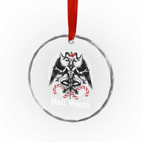 Hail Santa Gothic Christmas Crystal Glass Ornament Baphomet Gothmas Pentagram TS11