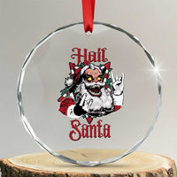 Hail Santa Heavy Metal Christmas Crystal Glass Ornament Krampus Xmas Rock & Roll TS11