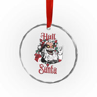 Hail Santa Heavy Metal Christmas Crystal Glass Ornament Krampus Xmas Rock & Roll - Wonder Print Shop