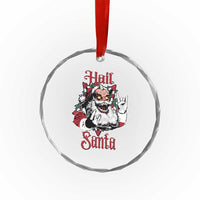 Hail Santa Heavy Metal Christmas Crystal Glass Ornament Krampus Xmas Rock & Roll TS11