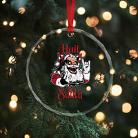 Hail Santa Heavy Metal Christmas Crystal Glass Ornament Krampus Xmas Rock & Roll TS11