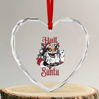 Hail Santa Heavy Metal Christmas Heart Crystal Glass Ornament Krampus Xmas Rock & Roll - Wonder Print Shop